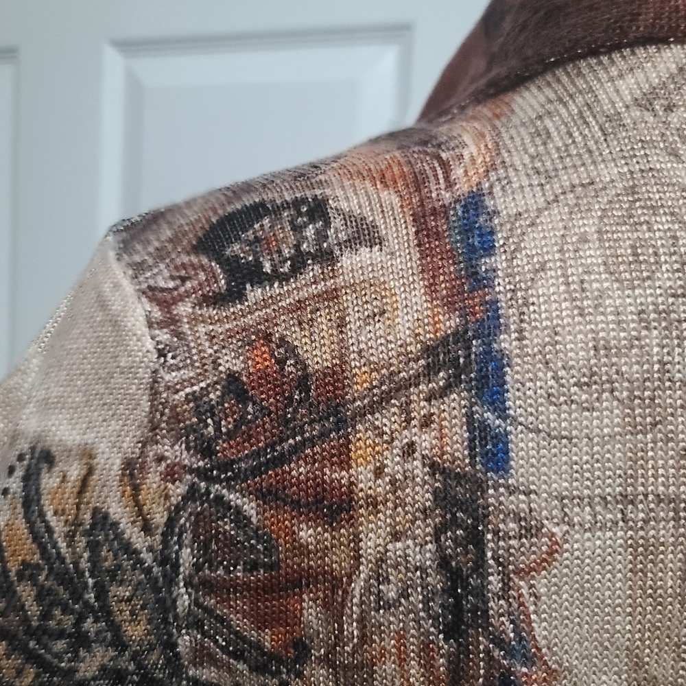 Chico's Regal Paisley Cardigan Open Front Duster Chico's Size 0 - Picture 9 of 15